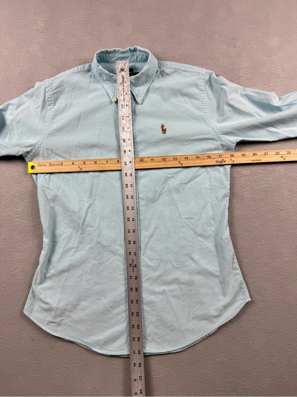 Polo Oxford Light Blue Button Down Shirt Slim Fit Women Size 6 - Picture 9 of 10